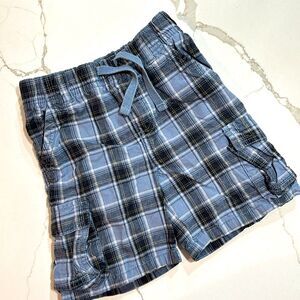 Gymboree | Boys Cargo Blue Navy Plaid Casual Shorts